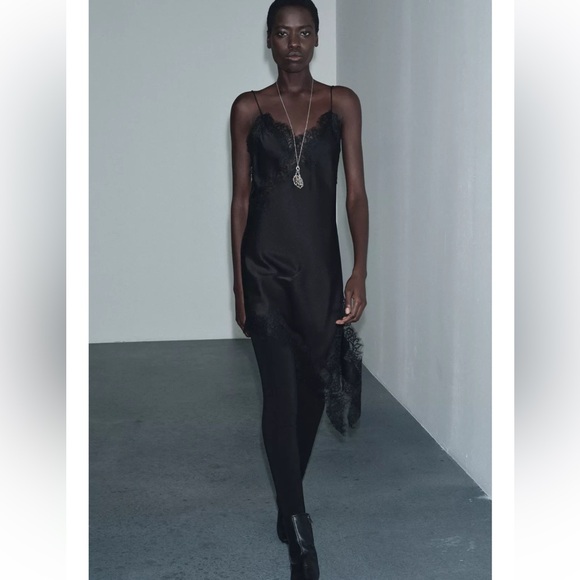 ZARA NWT ZW Collection Asymmetric Lace Dress - Picture 9 of 14